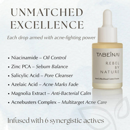 Rebel by nature anti acne and blackhead control serum complete ingredients